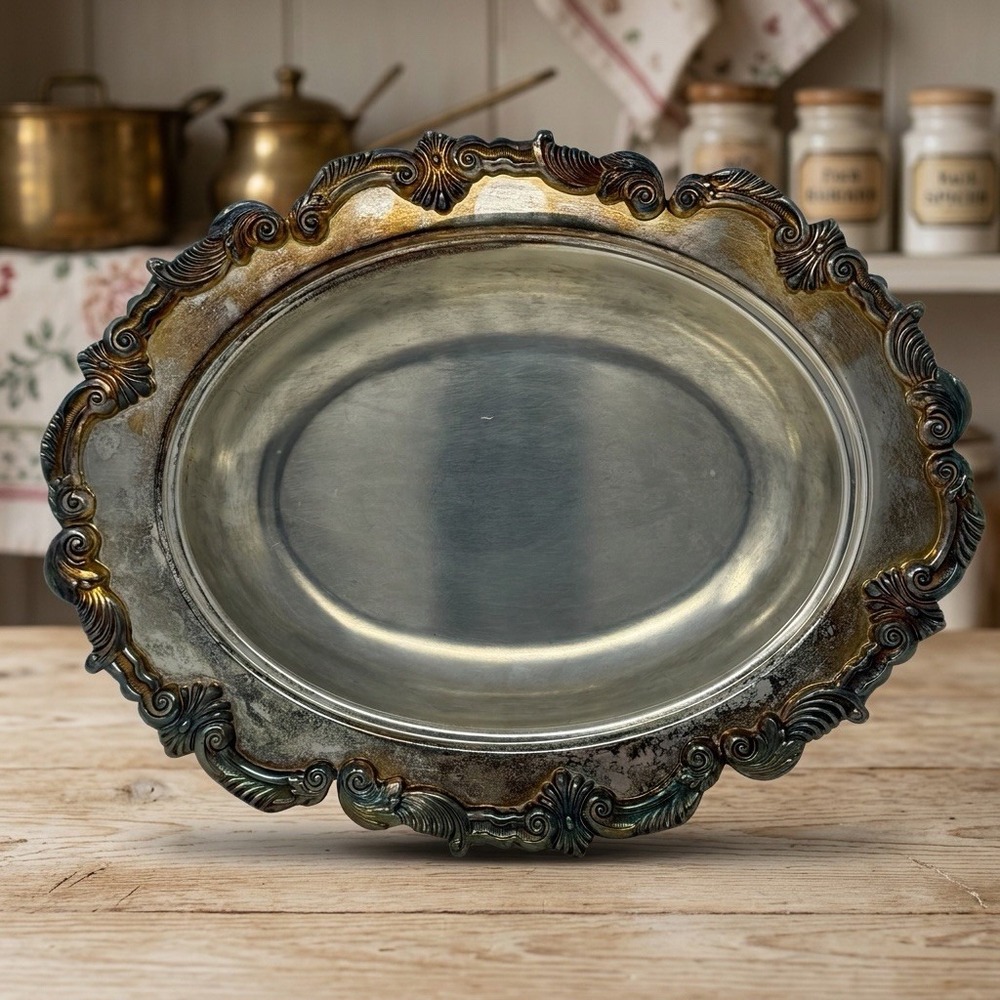 Vintage Sheridan Silver Co. Silver on Copper Bowl 12"